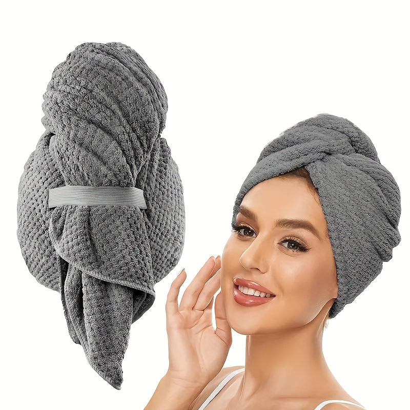 Women Microfiber Hair Towel Wrap Soft Quick Dry Water Absorbent Cap