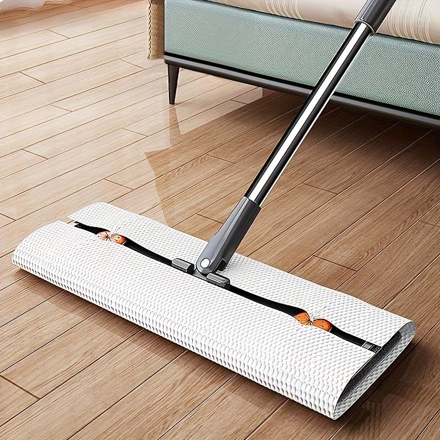 Flat Floor Mop and Bucket Set with Self-Cleaning System for Home and Office