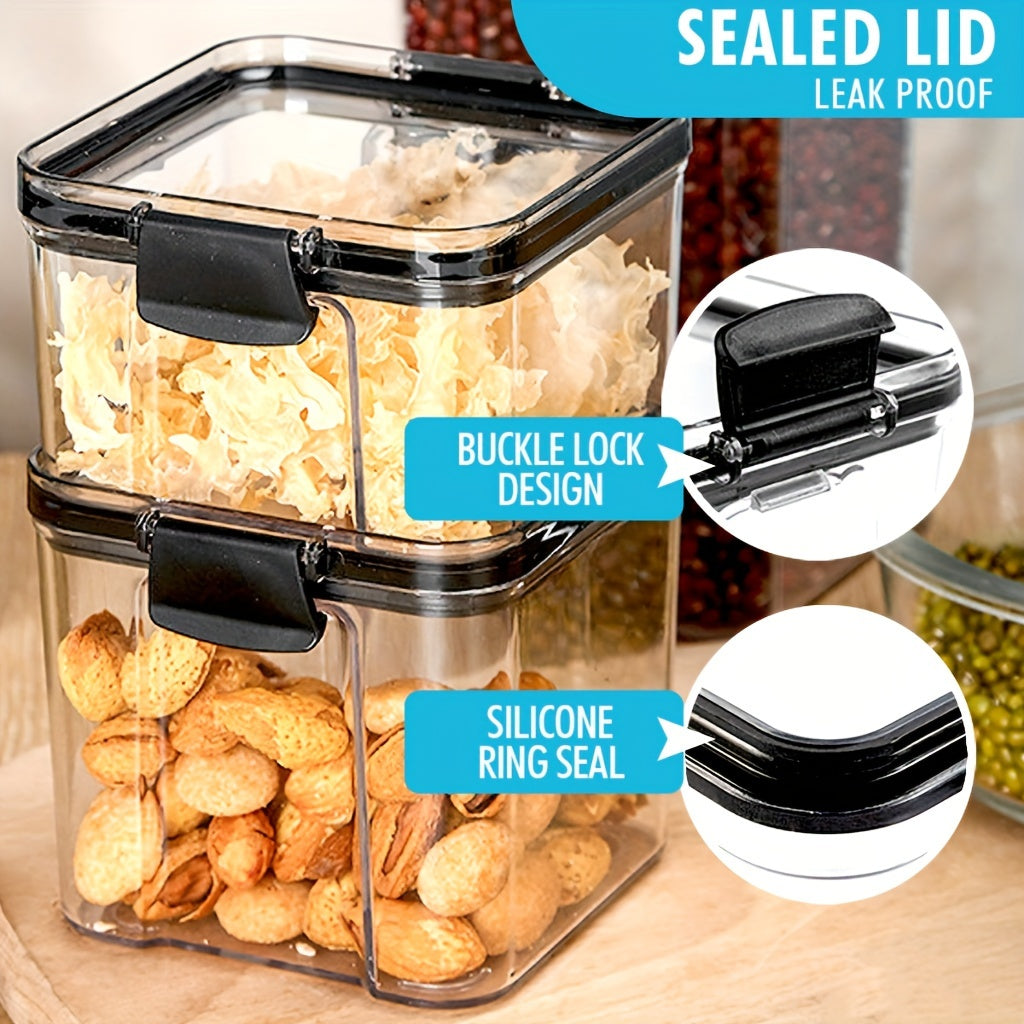 Airtight Food Storage Containers Set, Clear Plastic Canisters, Stackable, BPA-Free
