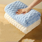 Space-Themed Plaid Microfiber Bath Towel Oblong 350gsm Quick-Drying Polyester Nylon