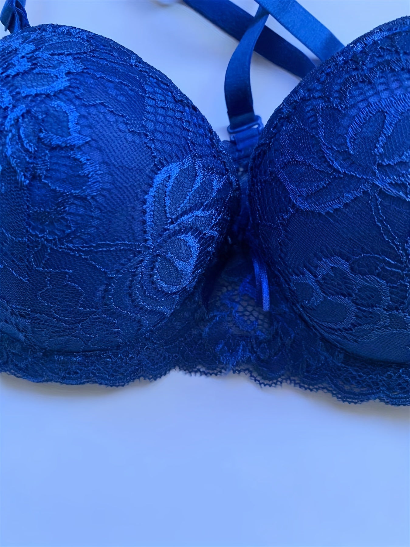 Lingerie Set for Adults Red Lace Bralette and Thong Medium Support Polyamide Spandex Low-Rise