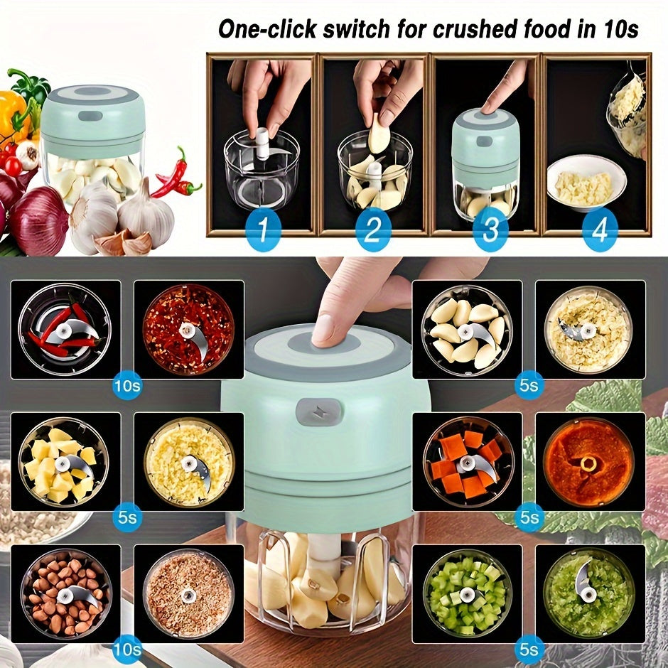 Electric Mini Garlic Chopper 250ml USB Rechargeable Food Processor