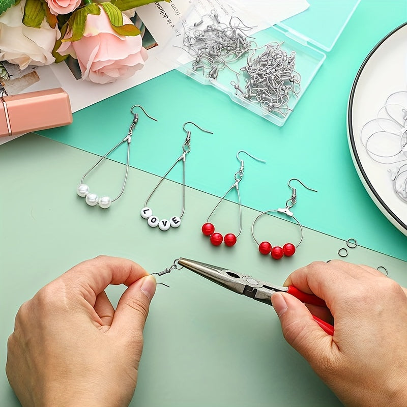 Earring Making Kit with Beads Hooks Jump Rings and Pliers for Jewelry Making
