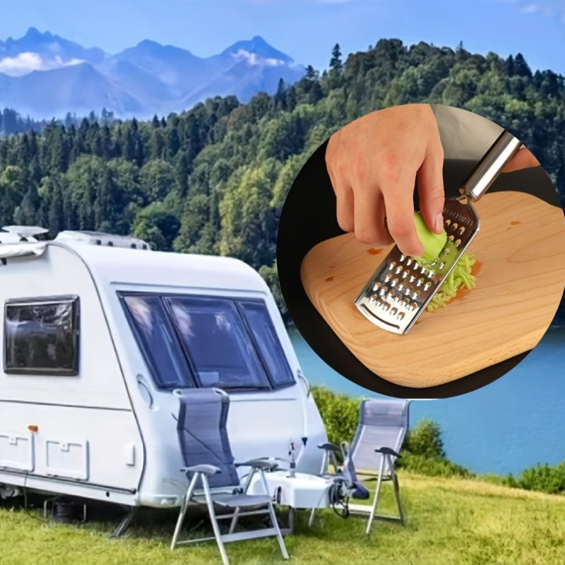 1 pieza de acero inoxidable cortador, rallador y rebanador de queso y mantequilla, herramienta de cocina para cítricos, verduras y frutas