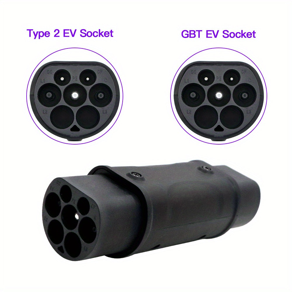 Electric Vehicle Charging Adapter Type 2 to Type 1 for 32A Vehicles
