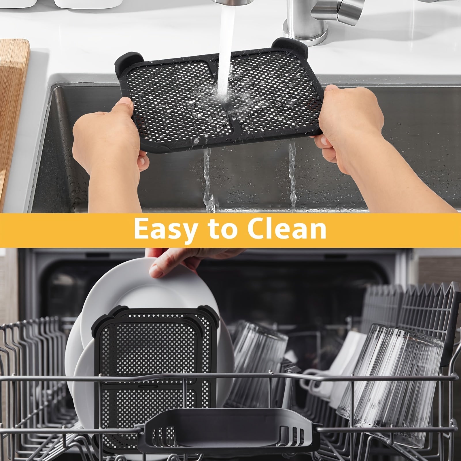 2pcs Silicone Splash Guards for Ninja Foodi Dual Zone AF300EU Air Fryer Accessories