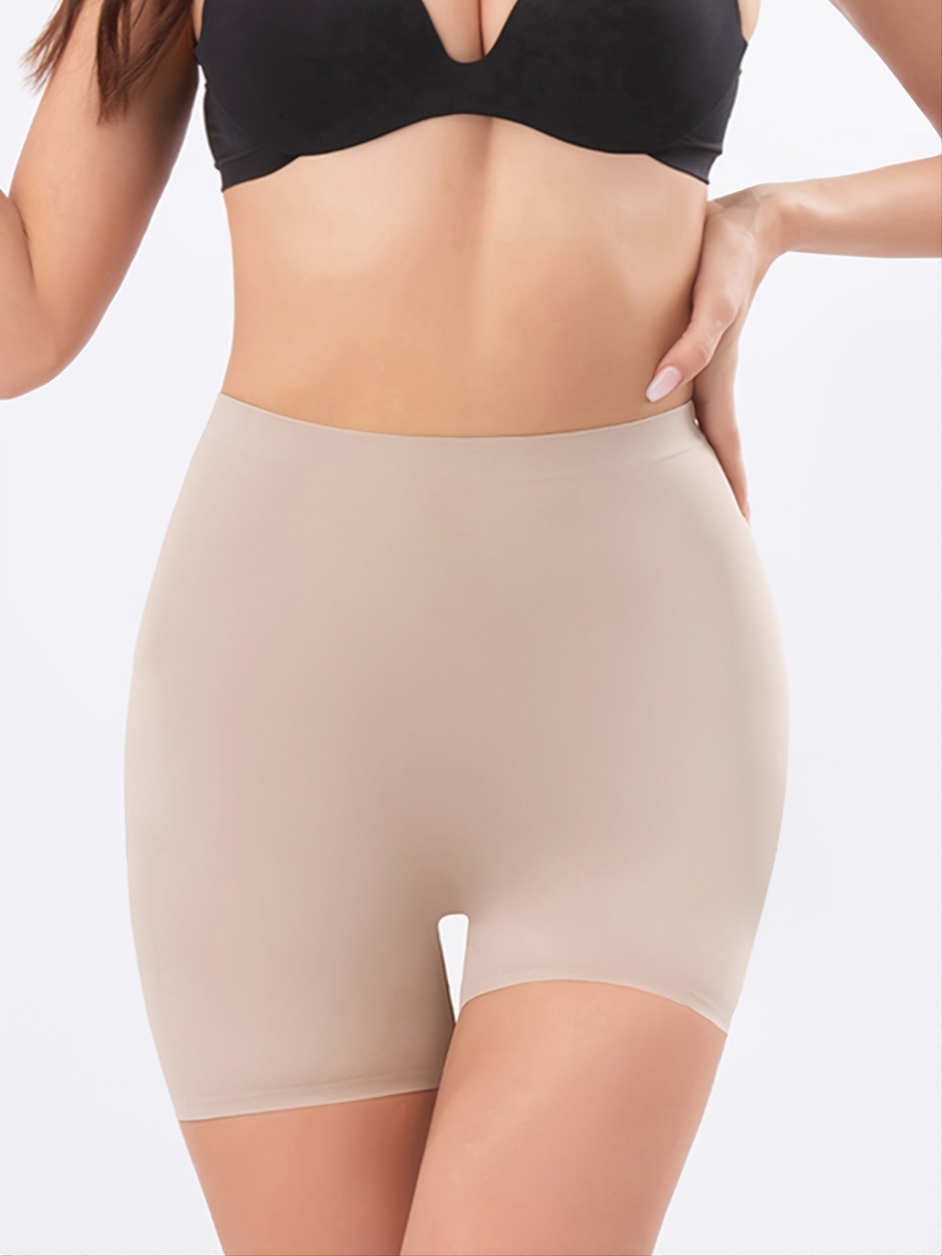 Women's Seamless Boyshorts Tummy Control Shaping Shorts Solid Nylon Spandex