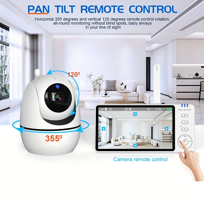 Baby Monitor 5-Inch Display WiFi Two-Way Audio Temperature Lullaby Feeding Timer
