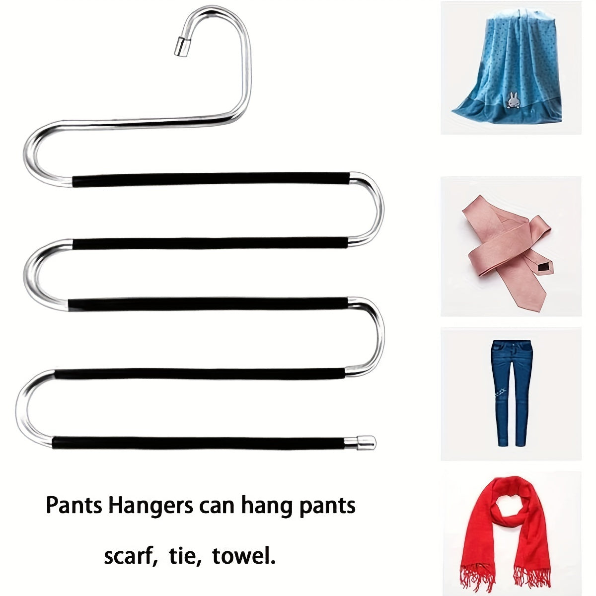 5-Layer Stainless Steel Non-Slip Pants Hanger Set for Home 36.98cm