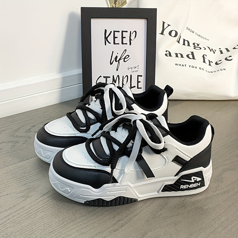 Women's Casual Campus-Style Sneakers Lightweight Mesh Low Top Lace-Up Shoes