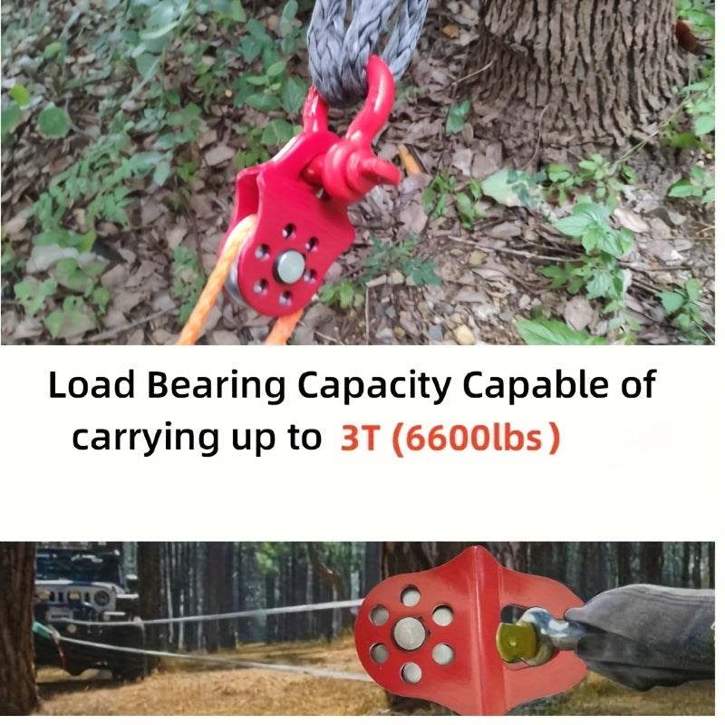 Тяжёлая стальная лебёдочная блок-ролик с красной окраской, двойной грузоподъёмностью