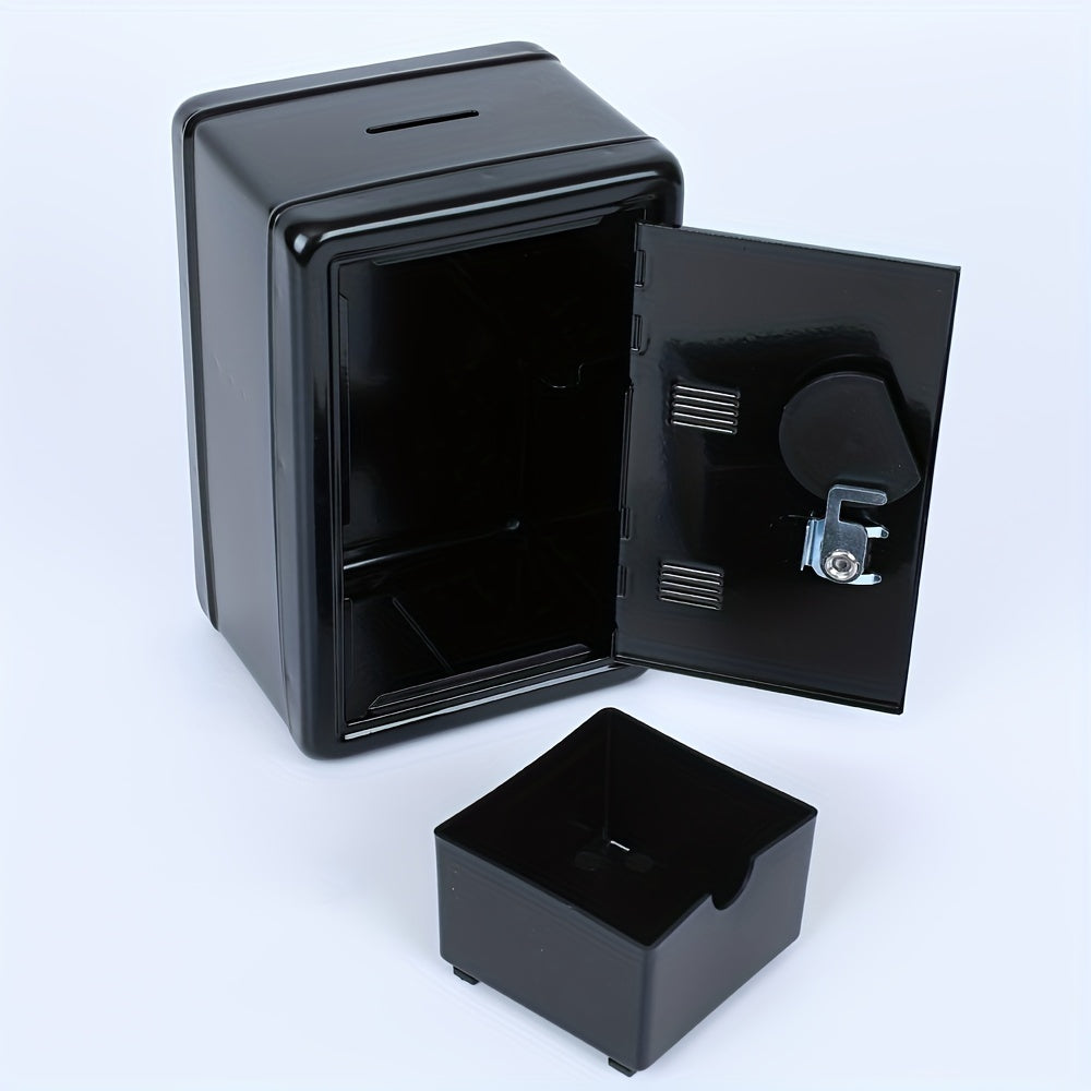 Mini Safe Bank with Combination Lock and Key for Home Storage Black 17.78cm