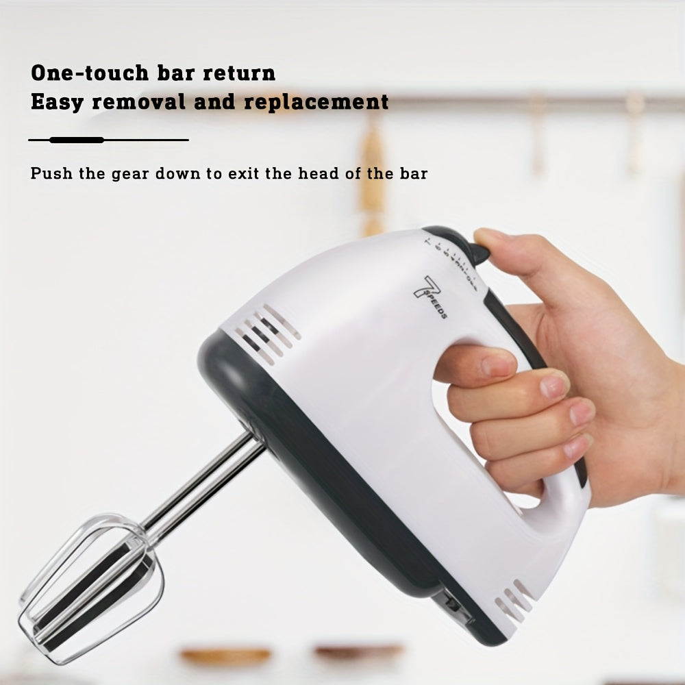 High-Power Stainless Steel Handheld Electric Egg Beater with Retractable Whisks for Baking and Mixing