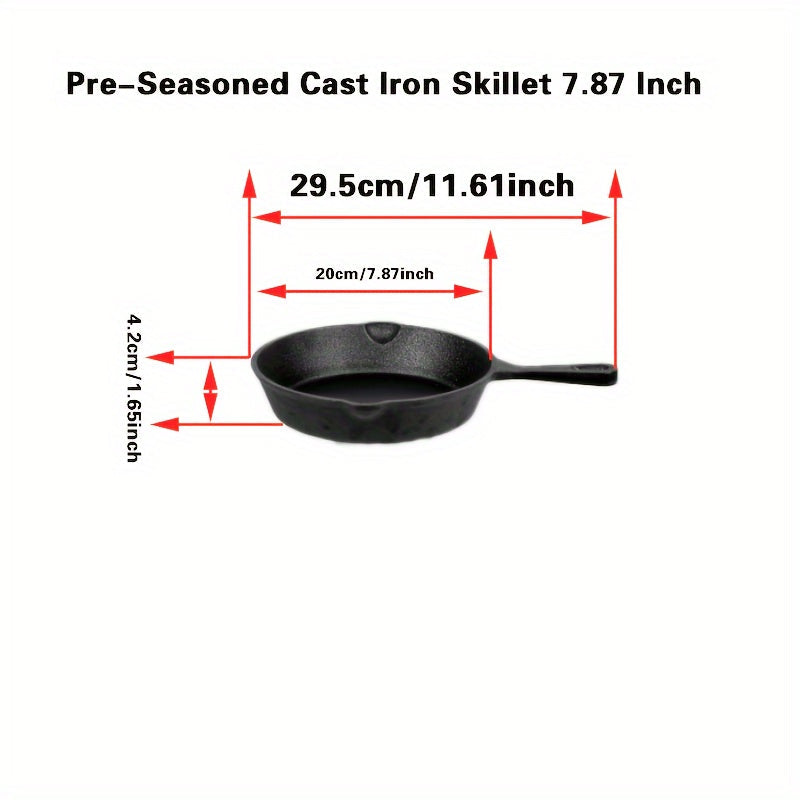Cast Iron Skillet Set 4-Piece Pre-Seasoned Indoor Outdoor Cookware