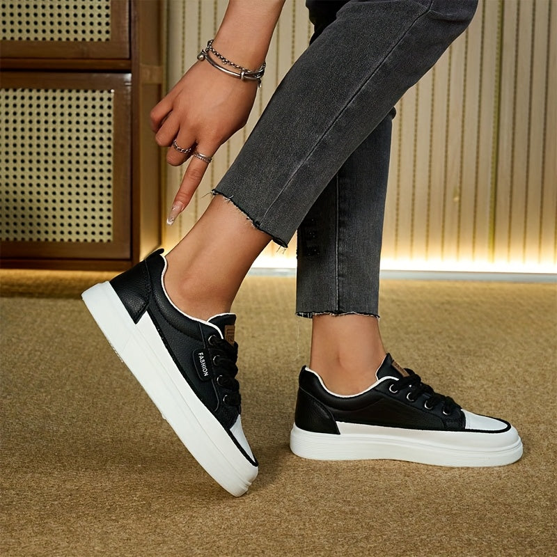 Women'S Casual Lightweight Skateboard Sneakers Low Top Breathable Fabric