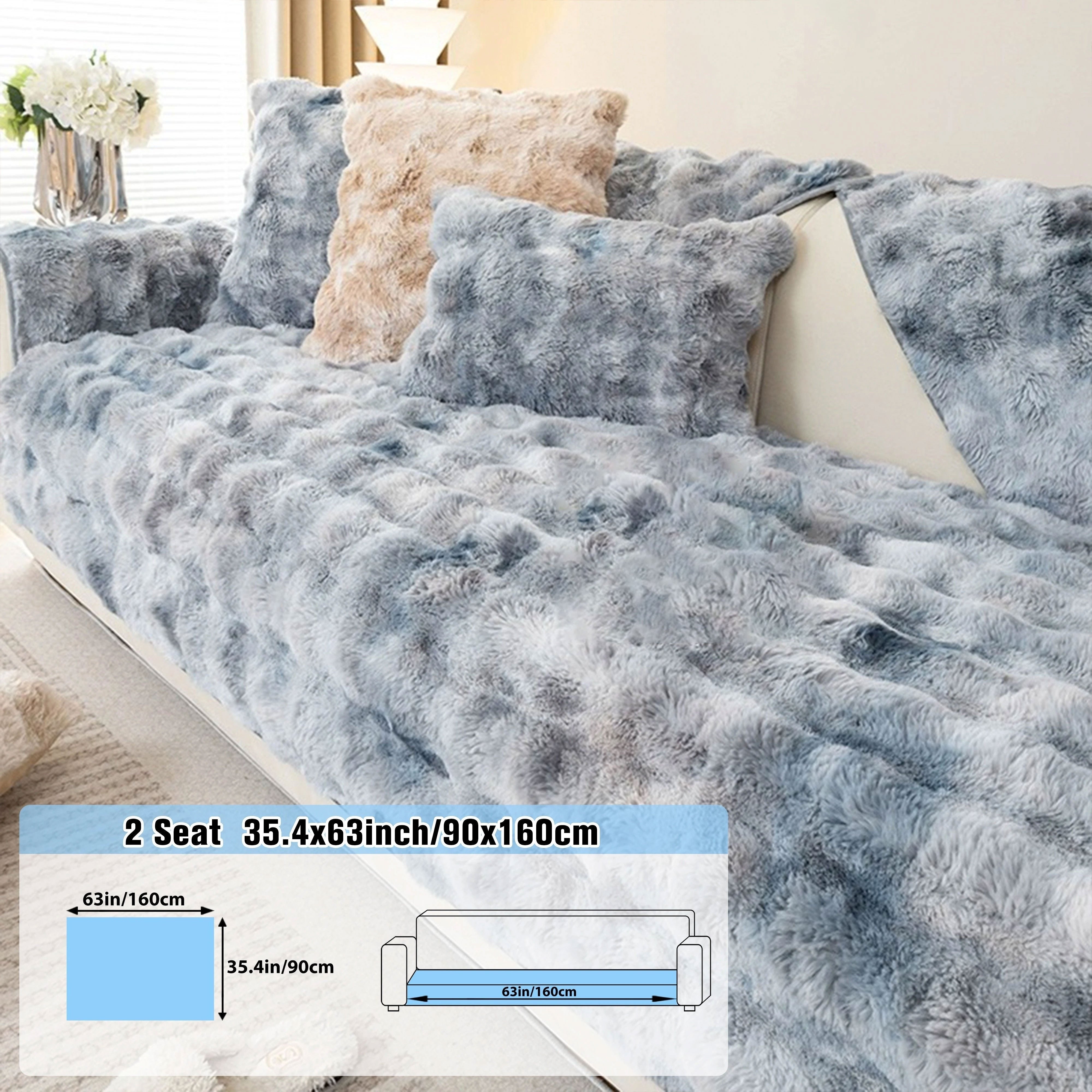 Плюшевое покрытие для дивана на зиму подходит для спальни, гостиной, офиса, домашнего декора