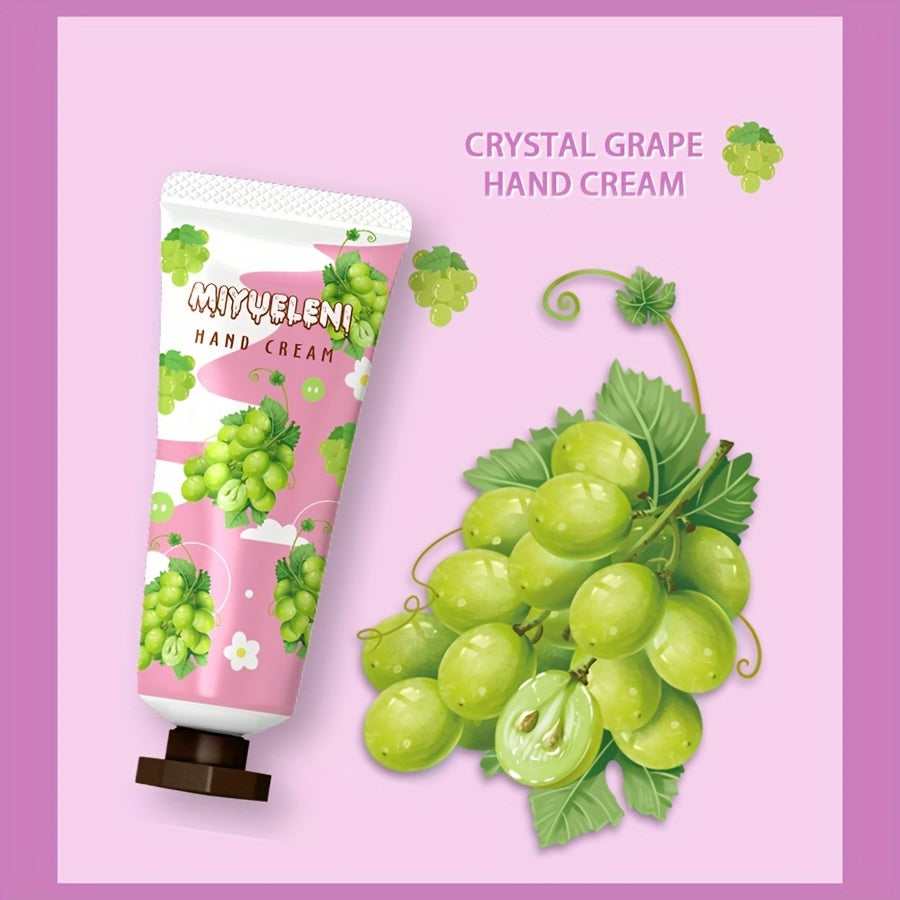 5-Piece Hand Cream Gift Set with Fruit and Plant-Based Moisturizer for Dry Skin