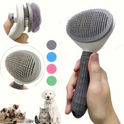 Self-Cleaning Pet Deshedding Comb for Cats and Dogs with One-Click Hair Removal and Automatic Floating Design