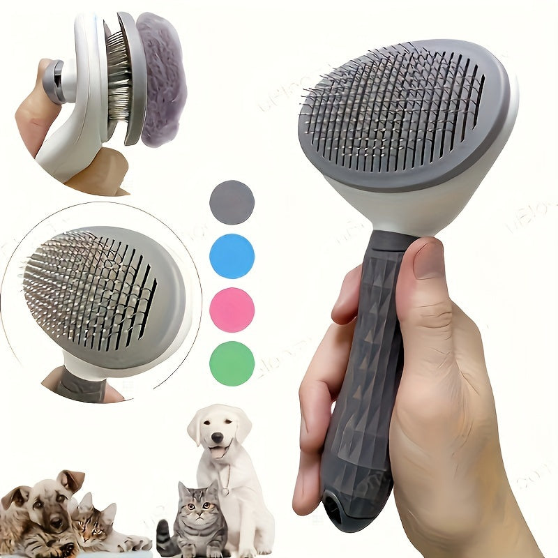 Self-Cleaning Pet Deshedding Comb for Cats and Dogs with One-Click Hair Removal and Automatic Floating Design
