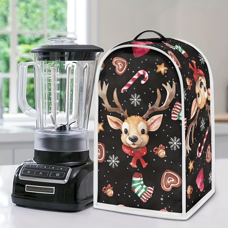 Christmas Themed Universal Blender Dust Cover with Top Handle Protects Kitchen Appliances