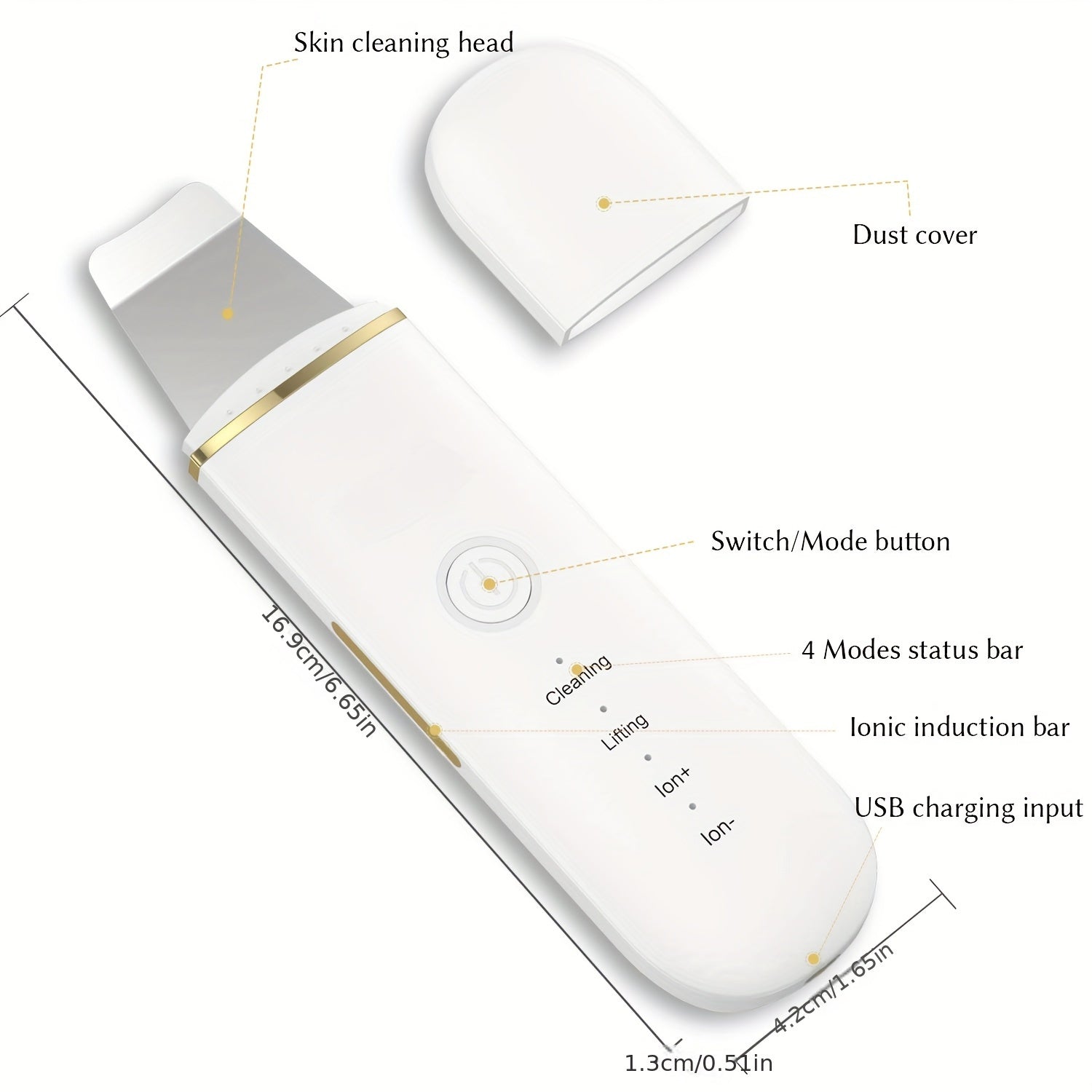 Electric Facial Cleansing Device for Blackheads with Vibrating Function Rechargeable USB Battery