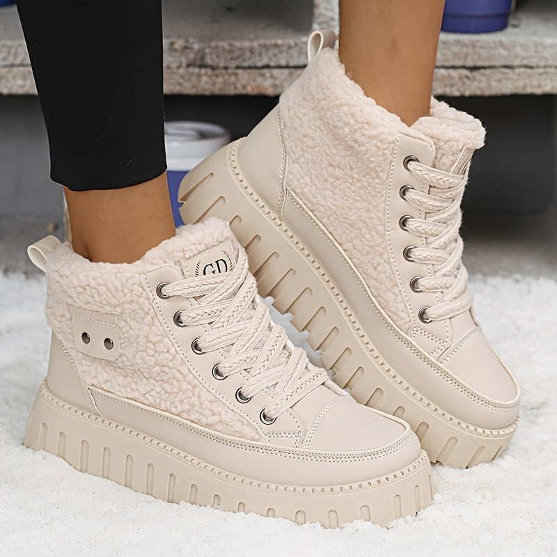 Women's Winter Thickened High-Top Warm Boots Chunky Sole Snow Shoes