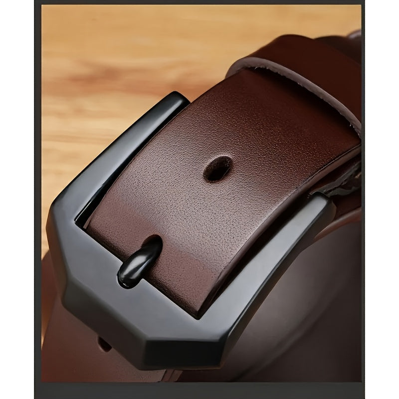 Мужской ремень из натуральной кожи черного и коричневого цвета, регулируемый, квадратная пряжка