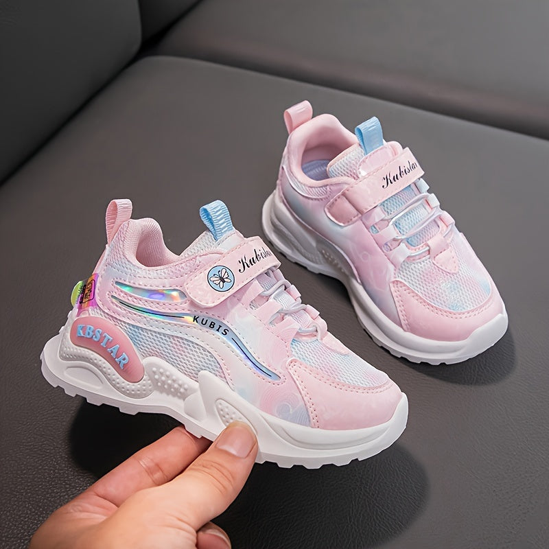 Girls' Casual Chunky Sneakers for Kids Non-Slip Lightweight Breathable Stripes Low Top