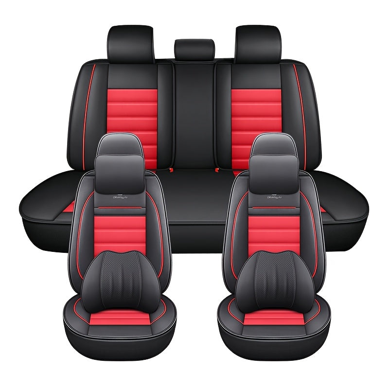 Universal Car Seat Cover Faux Leather Full Coverage All-Season Durable Seat Protector