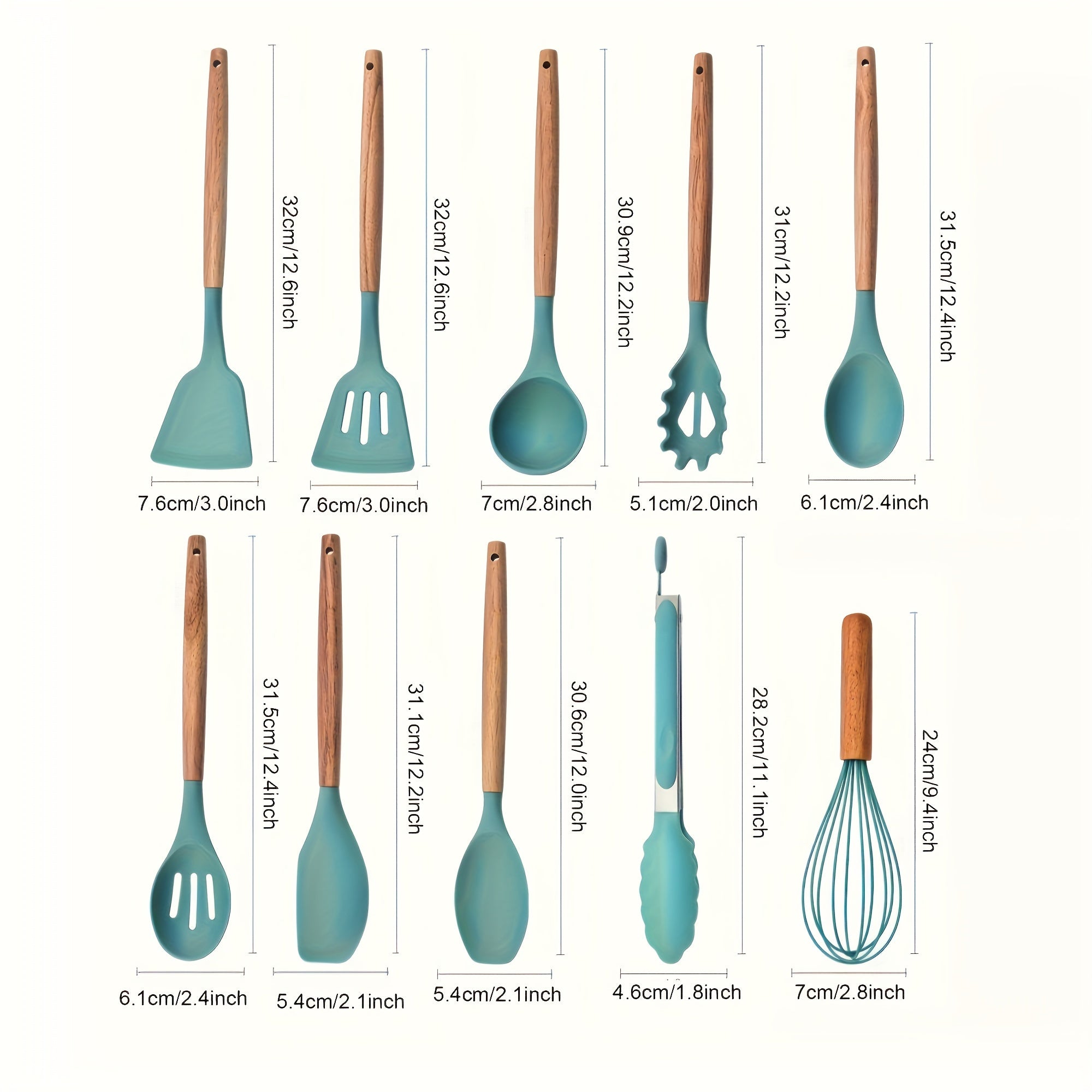 Silicone Kitchen Utensil Set 10 Pieces Heat Resistant Nonstick Cooking Tools