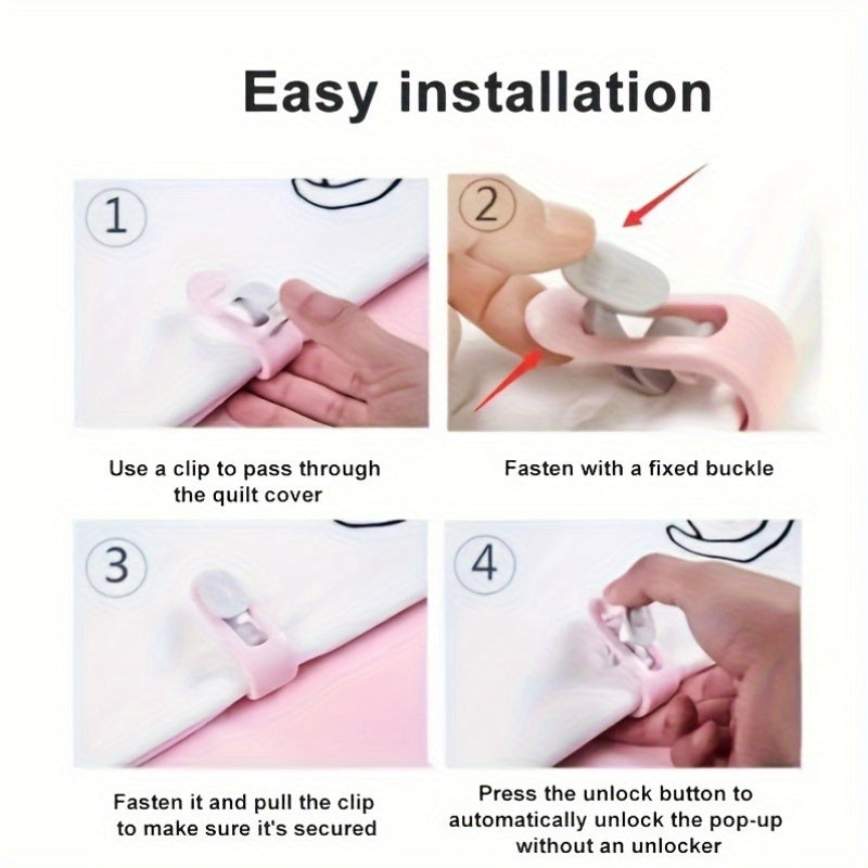 Set of 12 Non-Slip Duvet Clips Bed Sheet Fasteners for Securing Blankets and Bedding