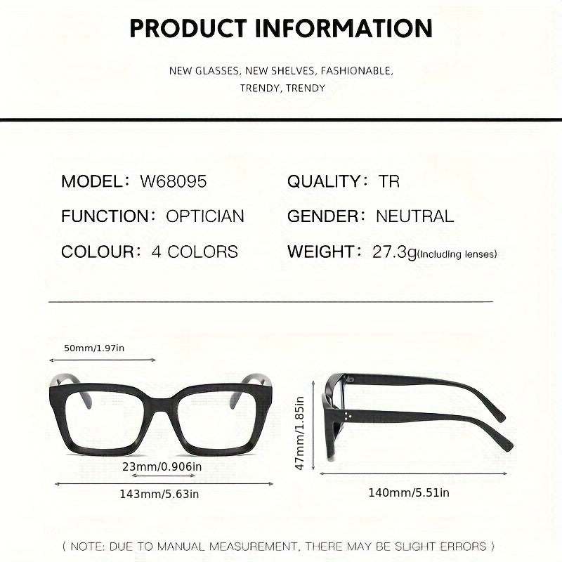 Gafas de montura cuadrada para mujer con lentes transparentes, gafas para ordenador