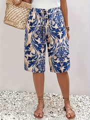 Брюки женские больших размеров с цветочным принтом, повседневные, легкие, дышащие, летняя одежда для отпуска