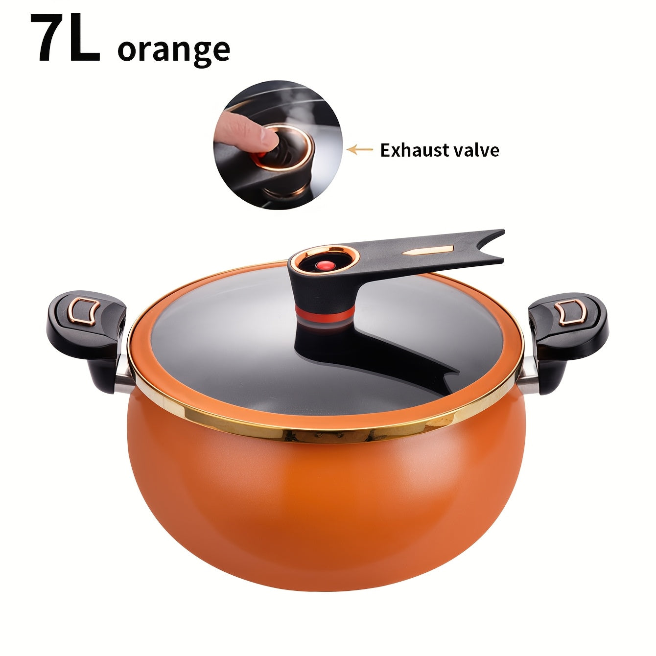 Cast Iron Soup Pot 7L with 26cm Large Capacity Non-Stick Coating Suitable for Induction and Gas Stoves