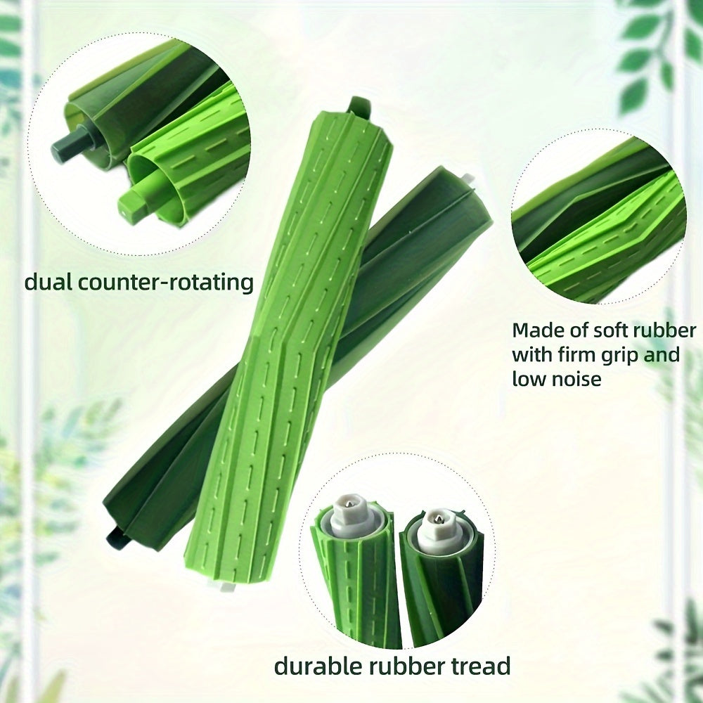 Replacement Main Rubber Rolling Brushes for Robotic Vacuum Cleaner, Durable and Easy to Install