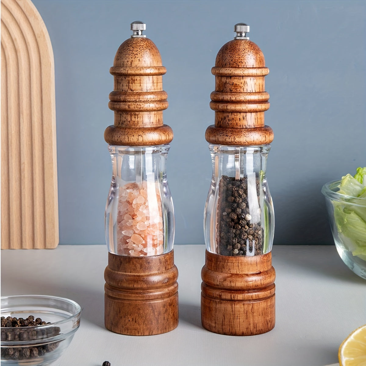 Premium Wooden Pepper Grinder for Home and Restaurant Black Pepper Salt Sea Salt