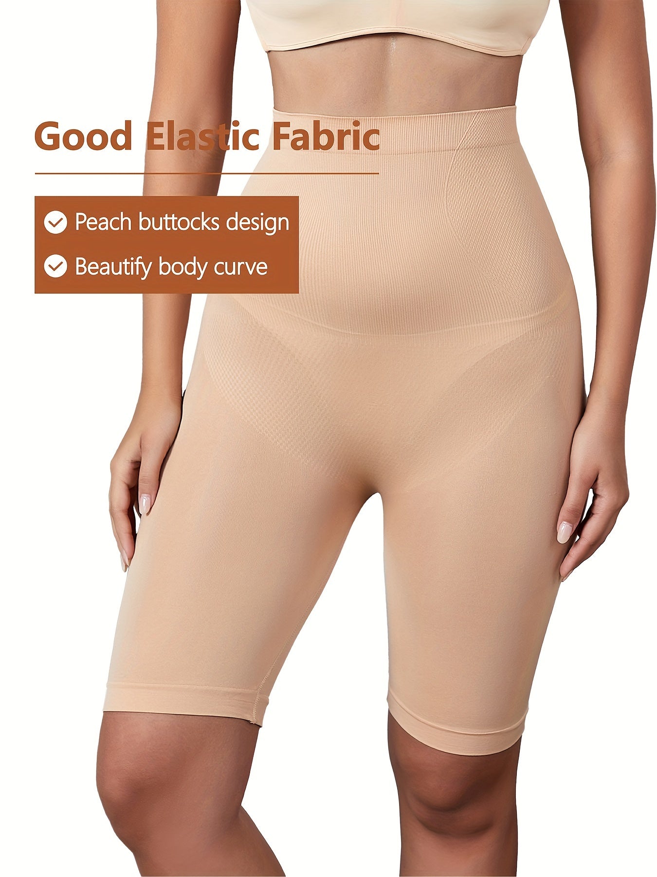 Women's Black High-Waist Seamless Shapewear Leggings Tummy Control Butt Lift Nylon Elastane