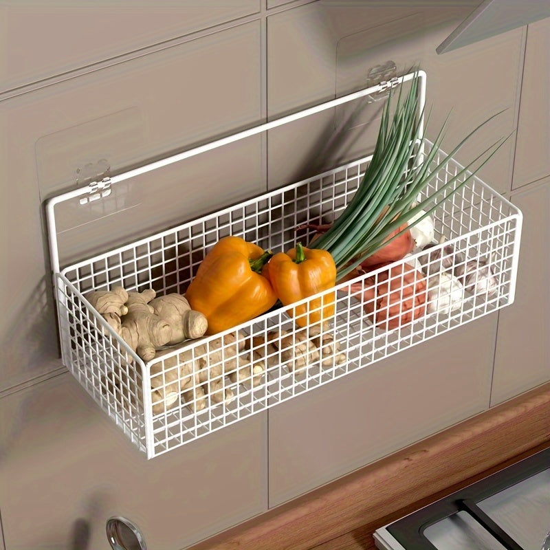 Wall-Mounted Cast Iron Kitchen Storage Rack for Spices Herbs and Condiments