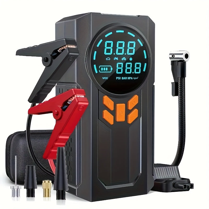 Portable Car Jump Starter with Air Compressor and Tire Inflator 150PSI 8000mAh Battery
