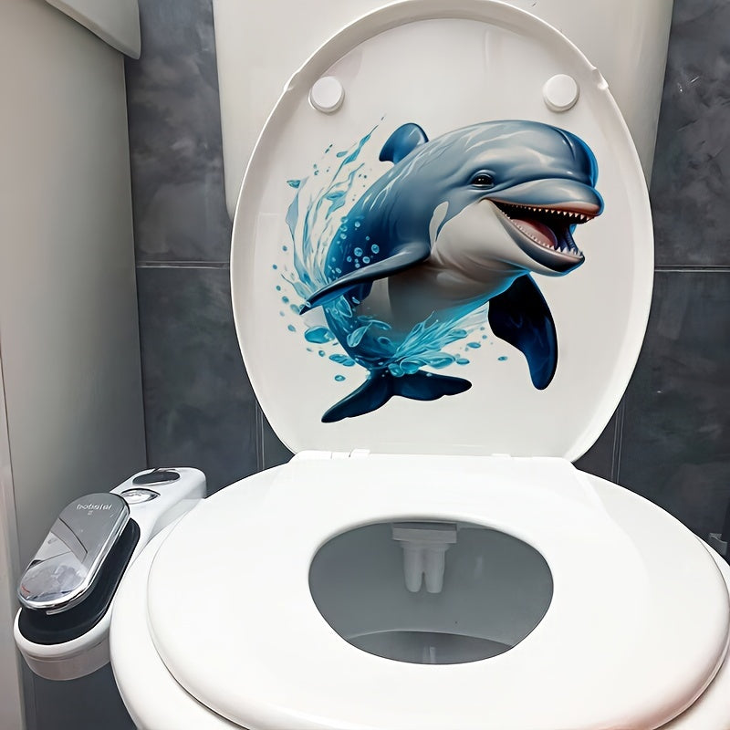 Waterproof Wall Decals for Bathroom and Living Room, Dolphin and Ocean Friends PVC Stickers