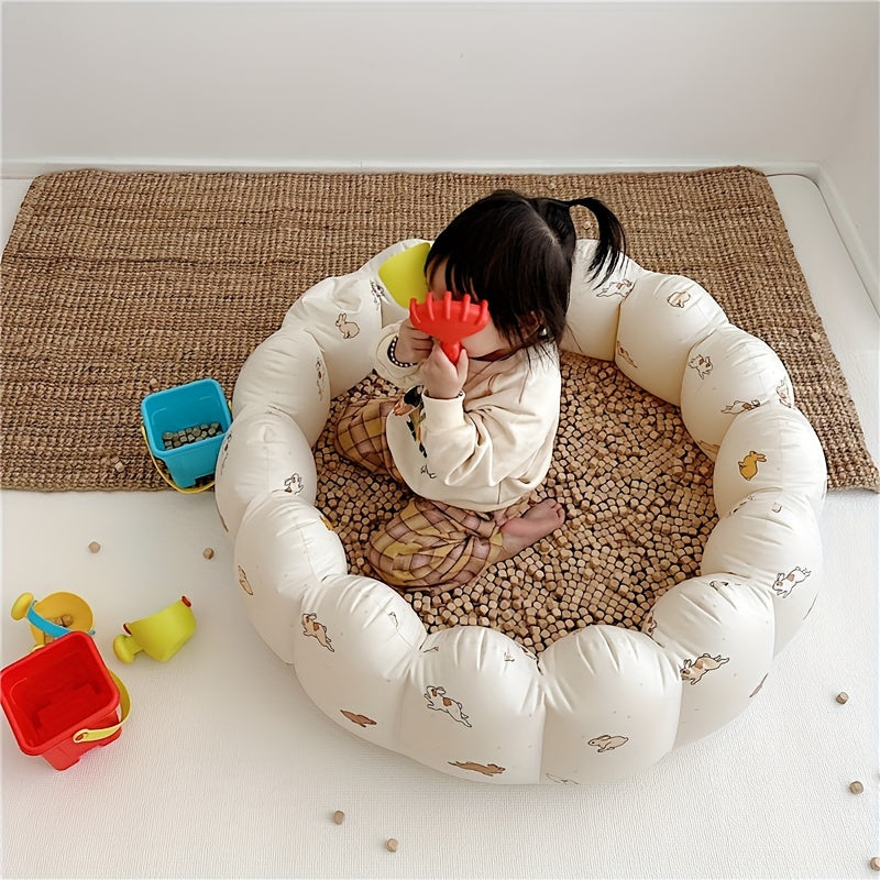 1-местный надувной детский бассейн La Dearchuu, универсальный и портативный игровой бассейн с милым дизайном океанских животных из ПВХ. Сборка не требуется, идеально подходит для игр в помещении или на улице с ограждением игрового центра.