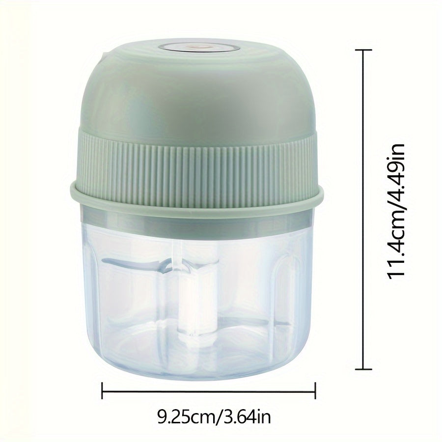 250ml USB qayta to'ldiriladigan mini sarimsoq maydalagich, zanglamaydigan po'latdan yasalgan pichoq bilan, zanjabil va sabzavotlar uchun