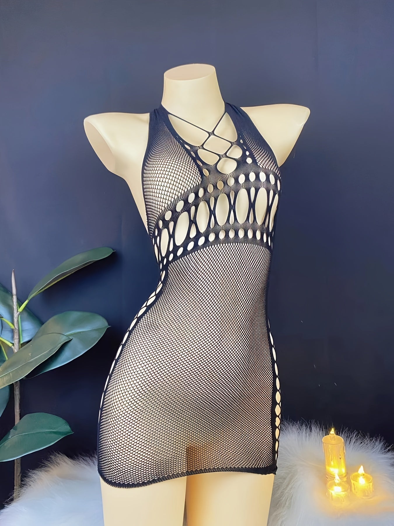 Sexy Bodycon Dress for Women with Mesh and Flashing Design