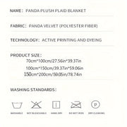 Soft Panda Velvet Polyester Cozy Plaid Blanket for All-Season Use