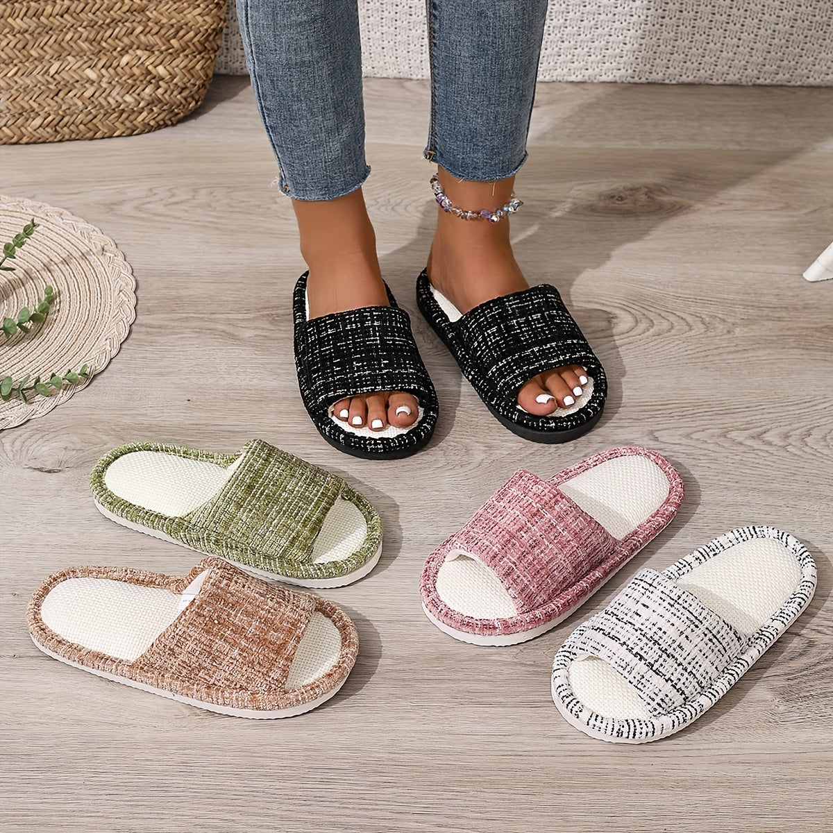 Women's Flat Slippers Soft Bottom Breathable Indoor Outdoor Casual Shoes 5 Colors