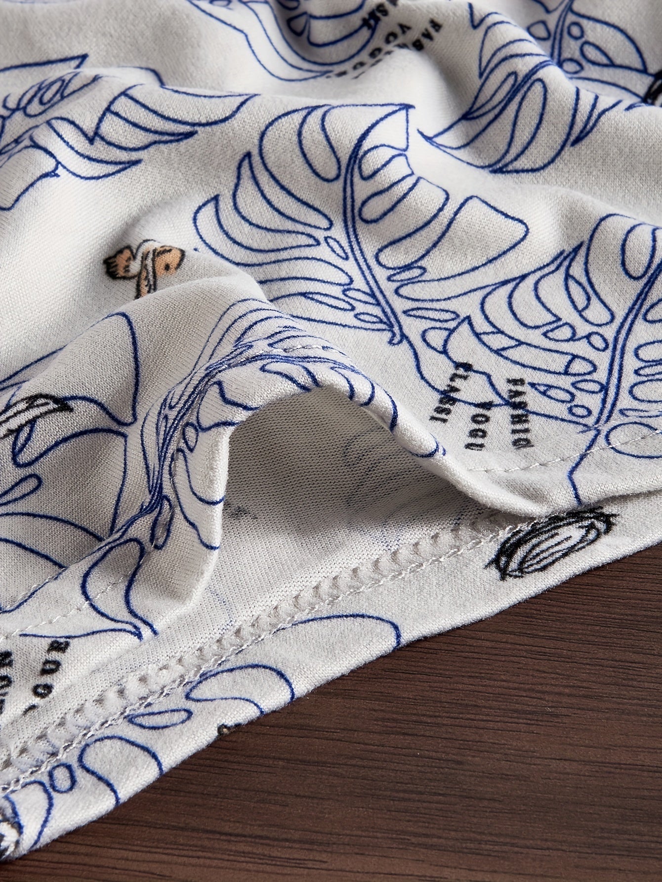 10pcs Men's Random Print Flat-Crotch Underwear Soft Breathable Polyester Spandex