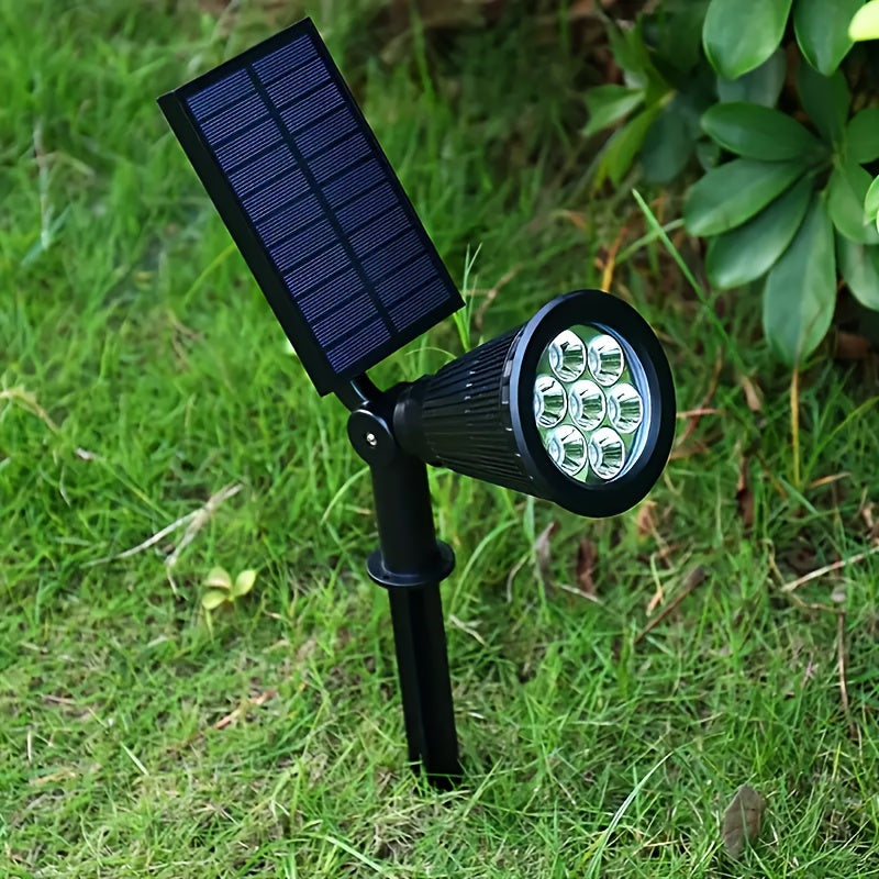 9-LED RGB Solar Outdoor Spotlight Waterproof Wall Stairs Terrace Garden Decoration