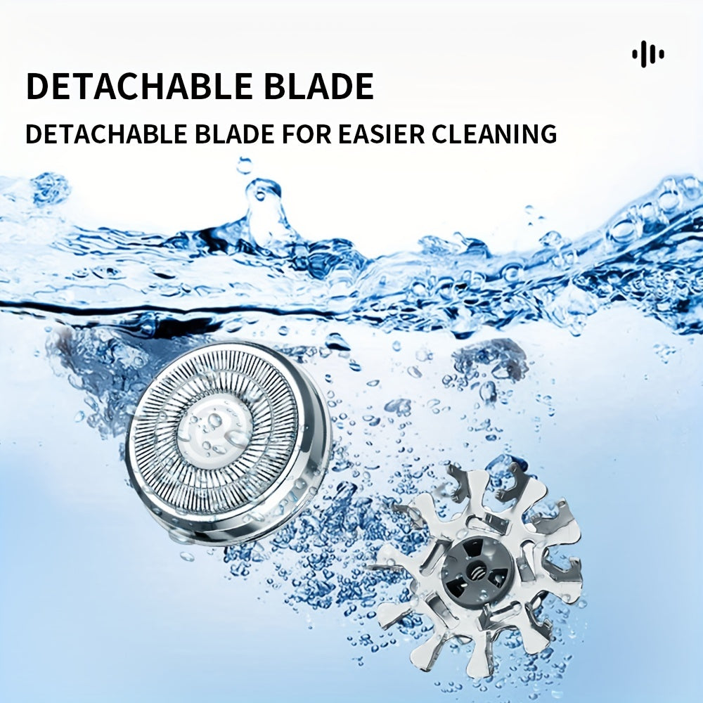 Men's Portable Rechargeable Electric Razor for Wet and Dry Shaving