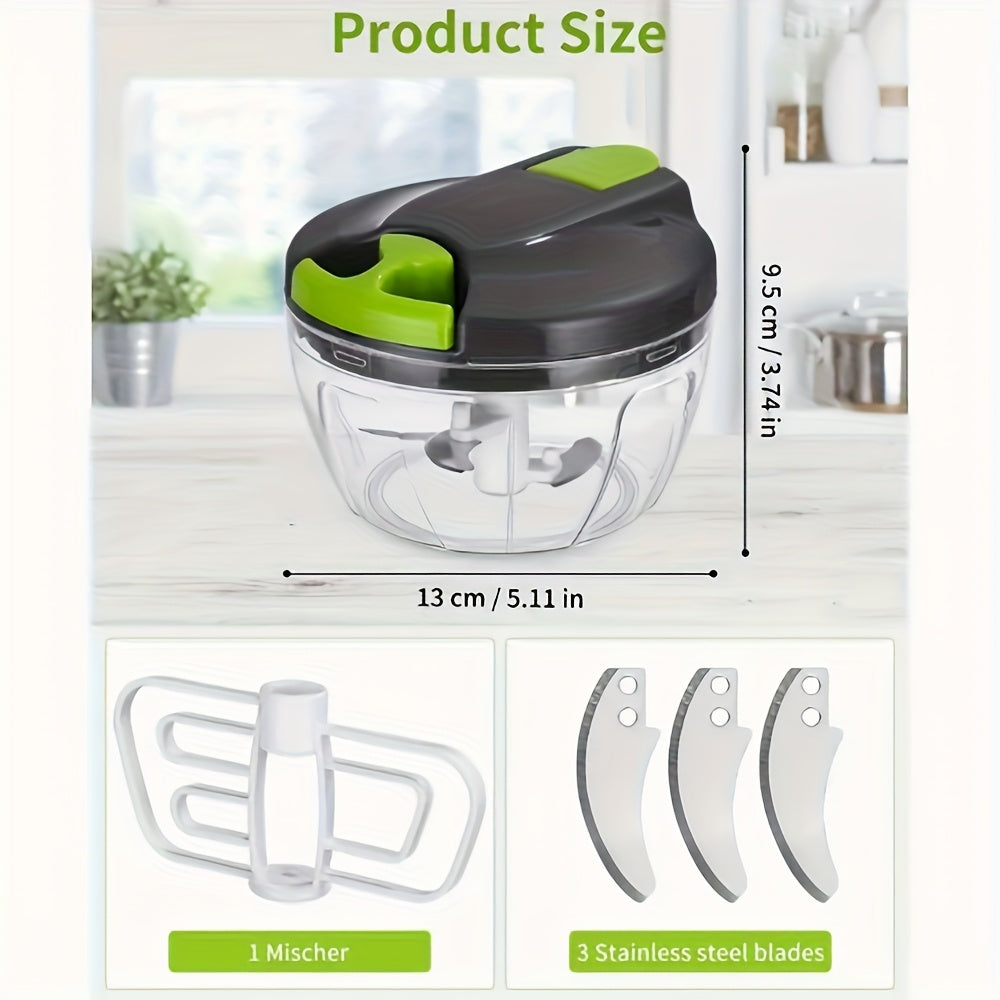 Manual Food Chopper and Meat Grinder Kitchen Gadget for Vegetables and Salads