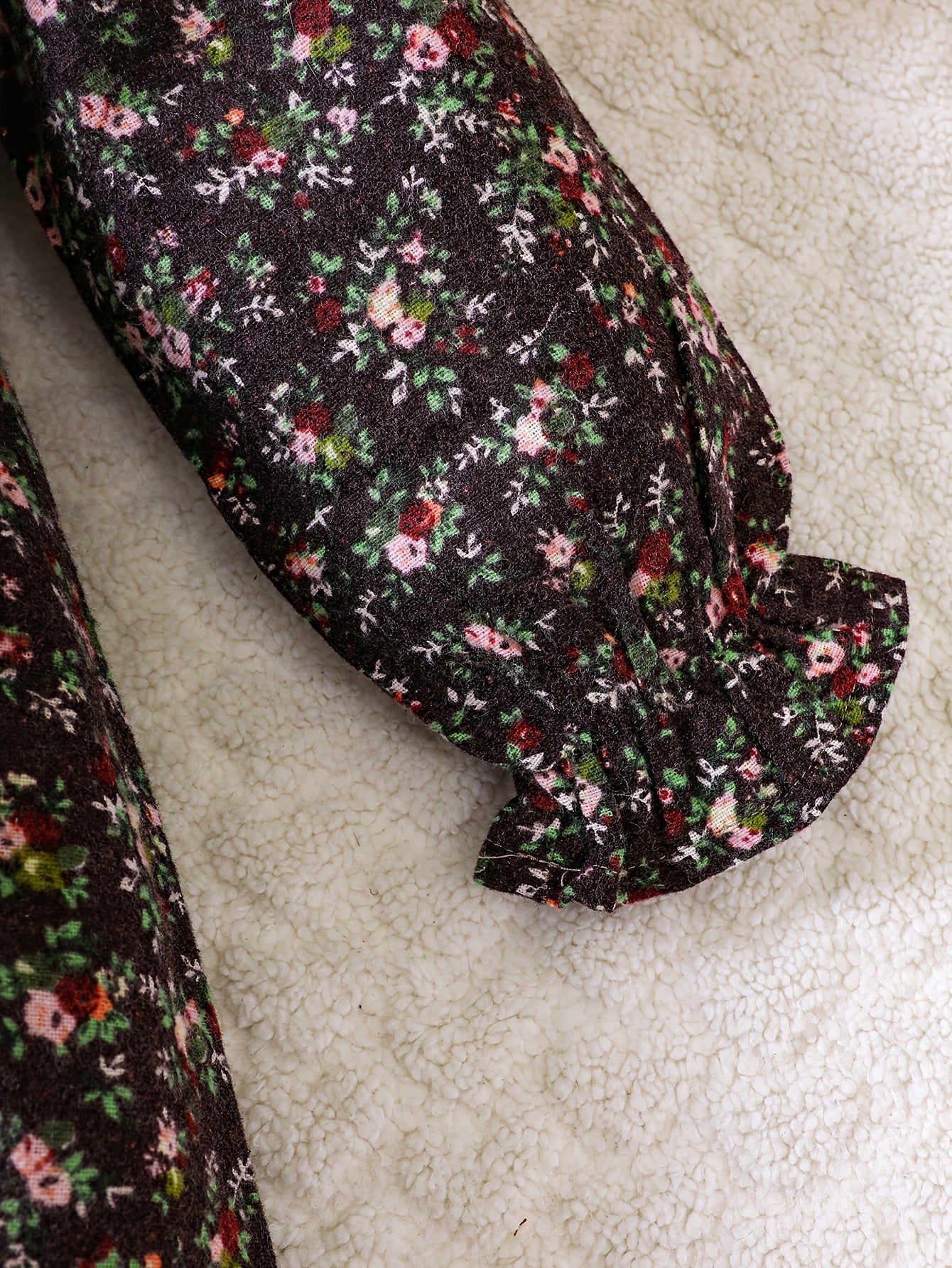 Girls Cotton Knit Vest and Floral Dress Set for Fall Winter